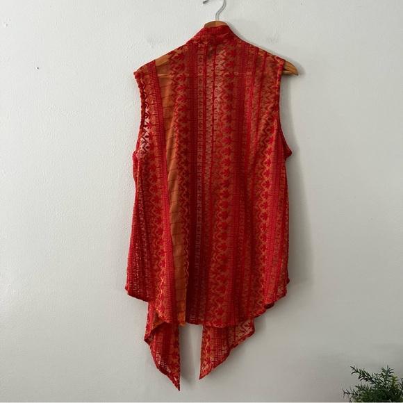Anu Womens Boho Embroidered Open Draped Waterfall Vest Cardigan Small. - Picture 2 of 3